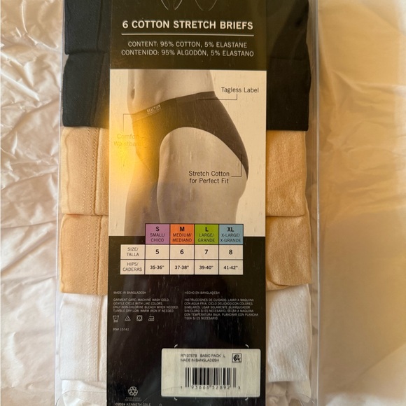NWT Kenneth Cole Reaction 6 Hi-Cut Briefs - Black, White and Beige. Large. - Picture 3 of 4